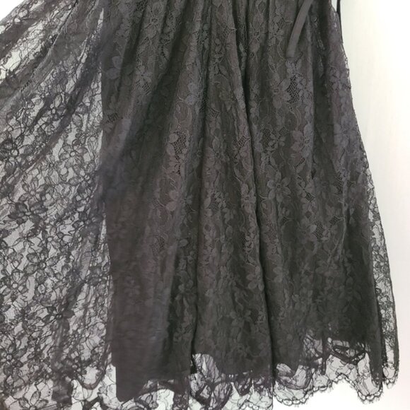 Leonard Arkin Black Lace Union Made 50s 60s Witchy Vintage Midi Dress - Picture 6 of 15